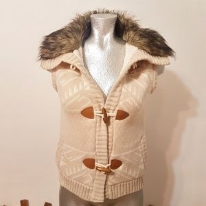 Knit faux fur vest